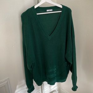 TNA Aritzia Green Varsity Sweater